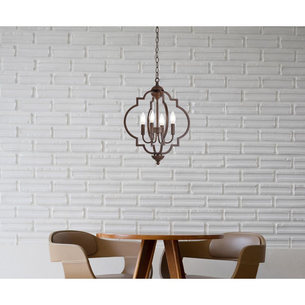 Sandara 4 lights pendant in weathered oak. Picture 8
