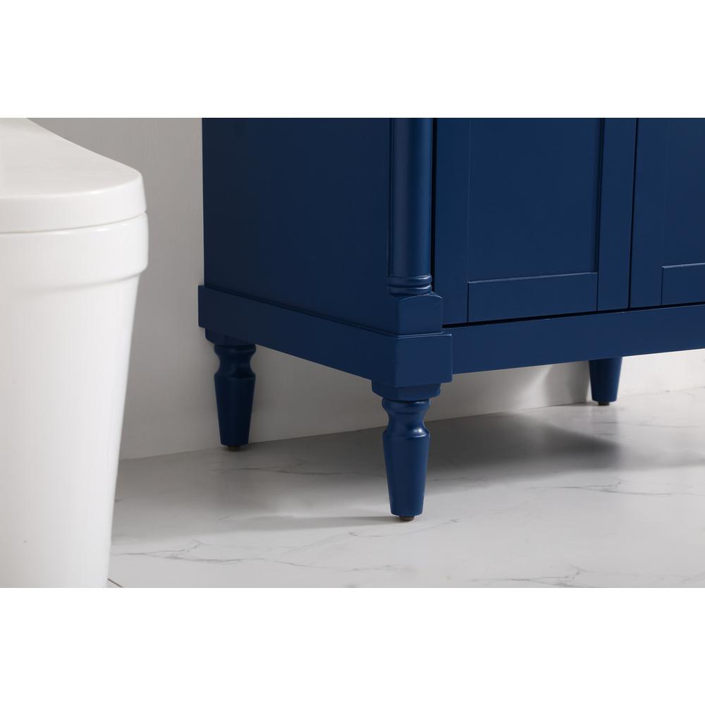 30 inch Single Bathroom vanity in Blue with ivory white engineered marble. Picture 6
