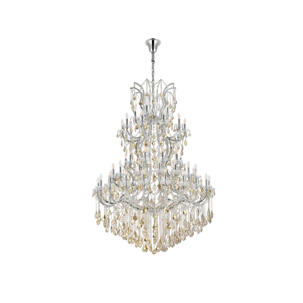 Maria Theresa 61 light Chrome Chandelier Golden Teak (Smoky) Royal Cut Crystal. Picture 6