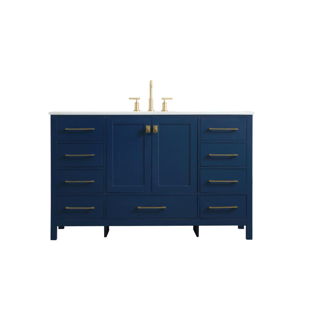 54 Inch SIngle Bathroom Vanity In Blue. Picture 1