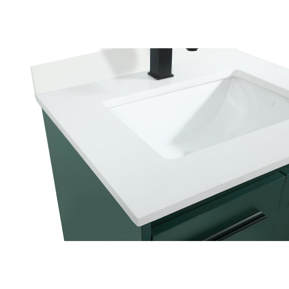24 Inch Single Bathroom Vanity In Green With Backsplash. Picture 12