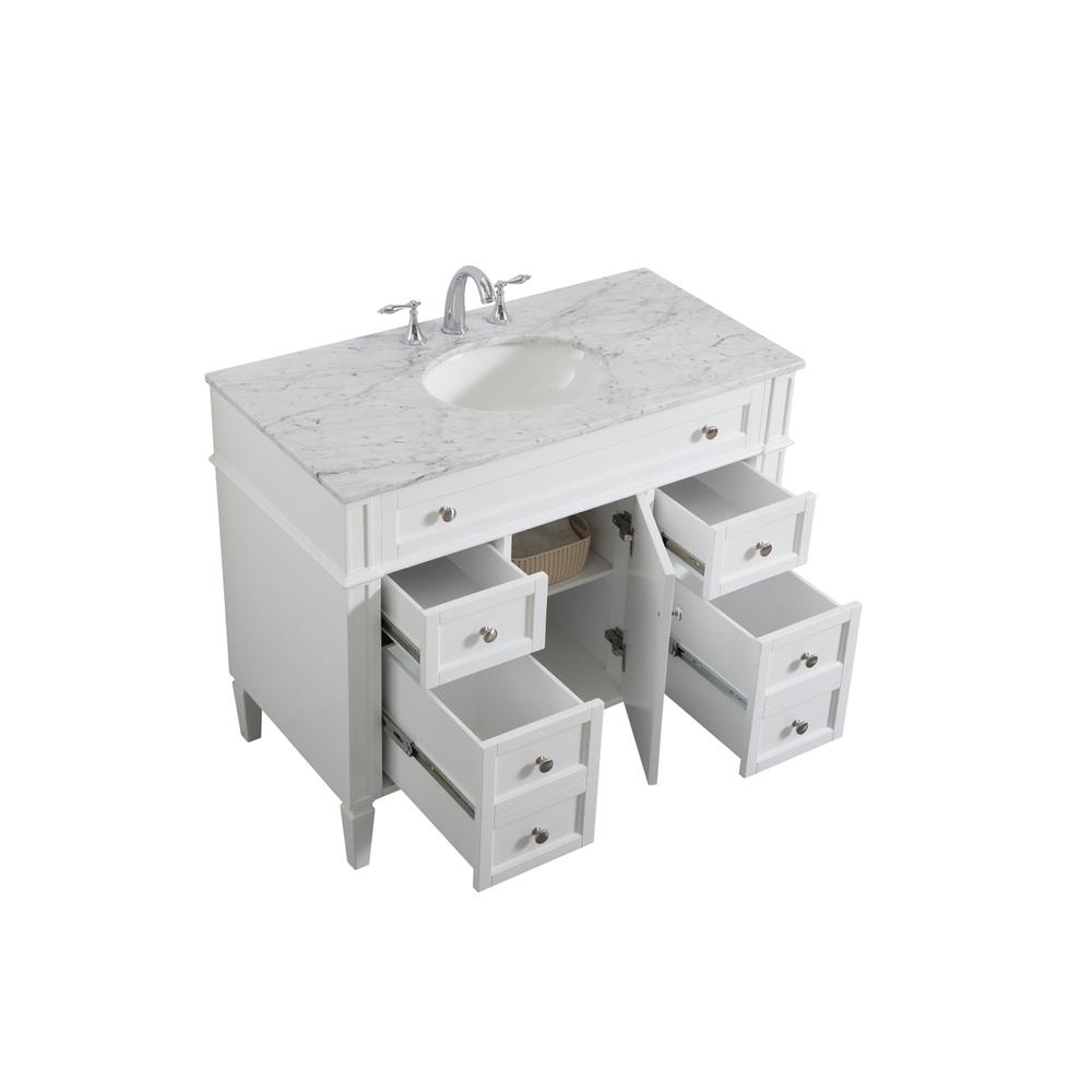42 inch Single bathroom vanity in white. Picture 6