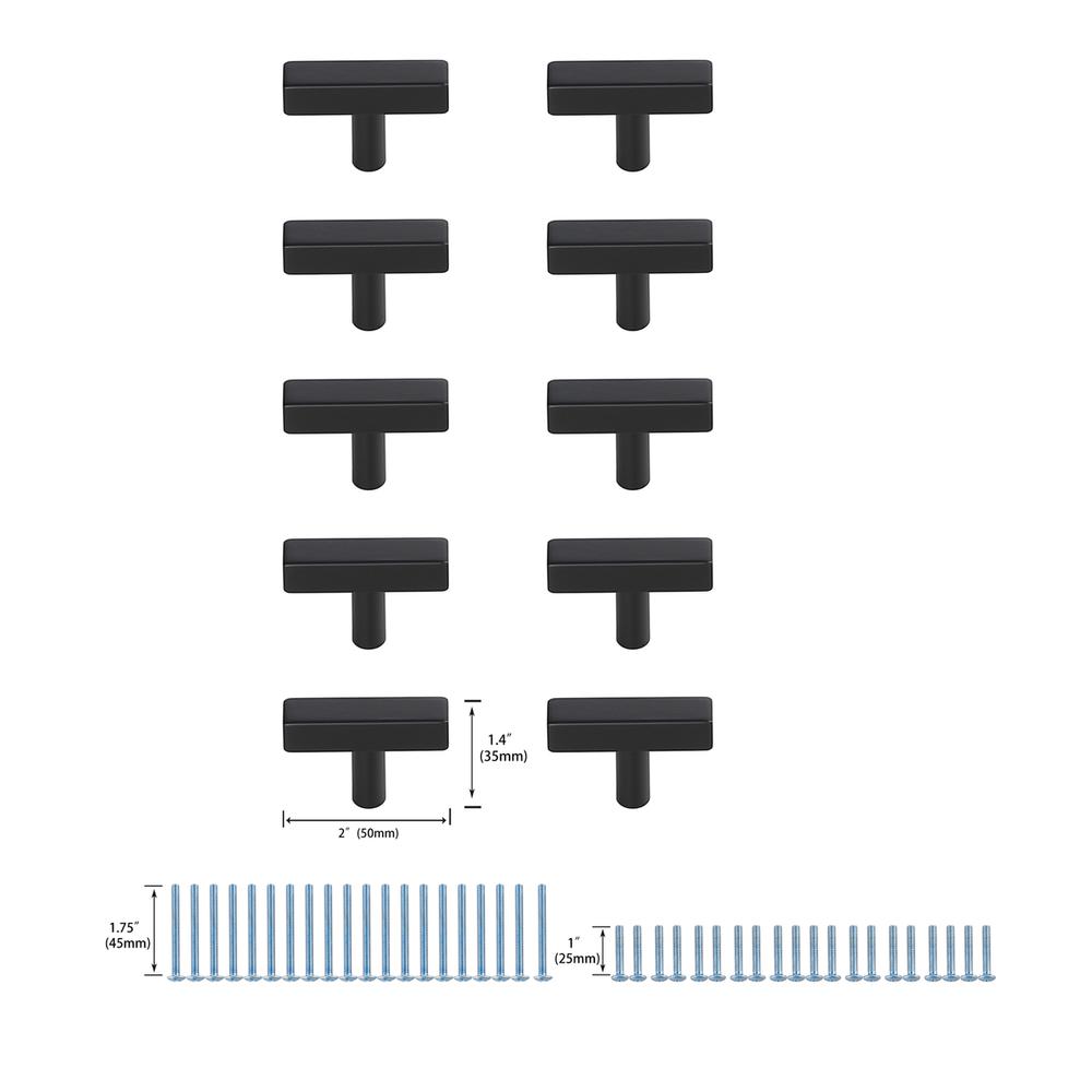 Dior Matte Black T Bar Pull Multipack (set of 10). Picture 5