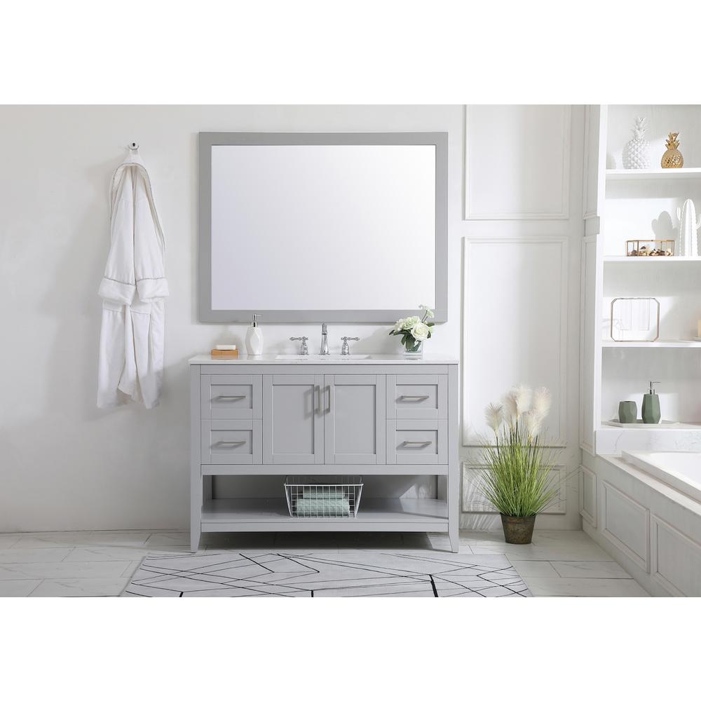 48 inch Single Bathroom Vanity in Grey. Picture 6