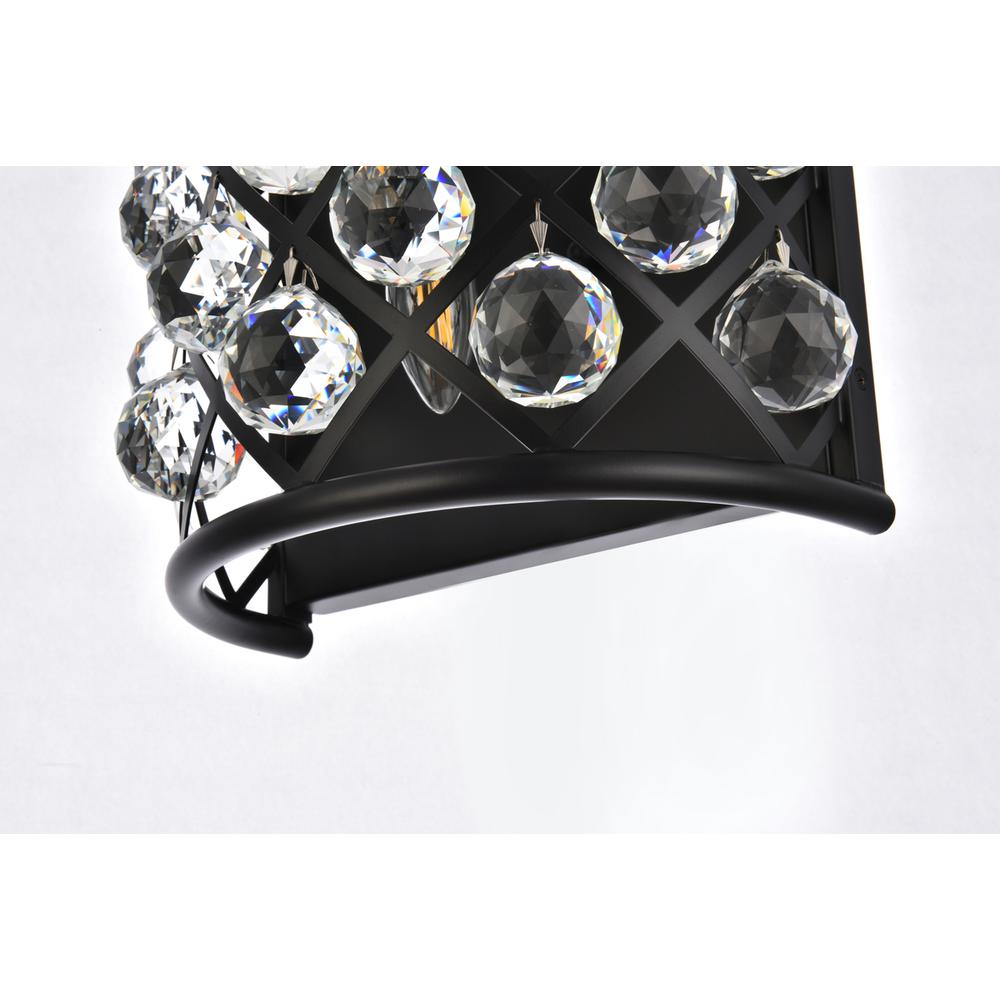 Madison 1 light Matte Black Wall Sconce Clear Royal Cut Crystal. Picture 4