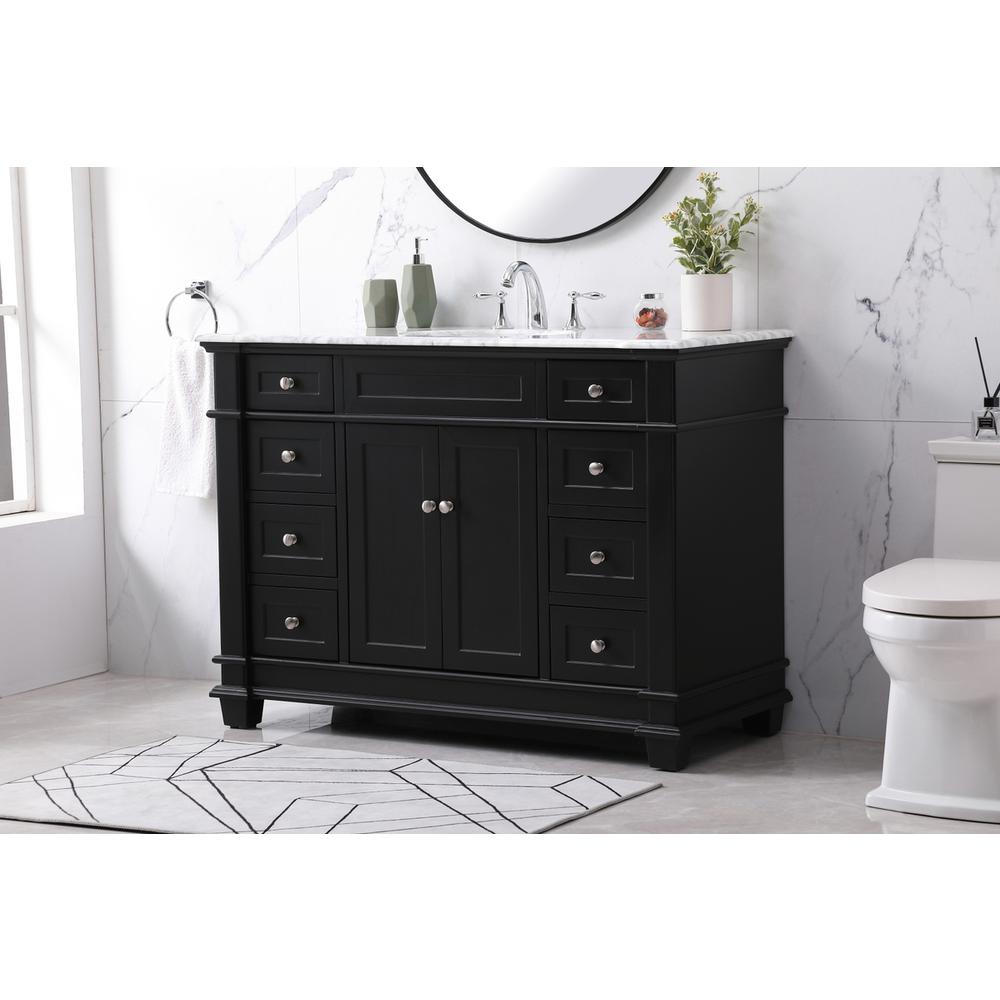 48 inch Single bathroom vanity set in black. Picture 2