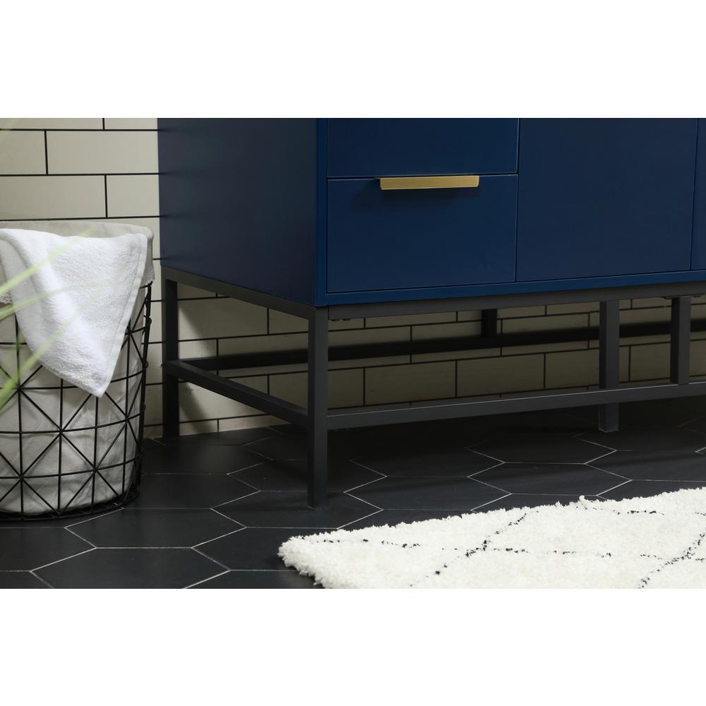 48 inch Single bathroom vanity in blue. Picture 6