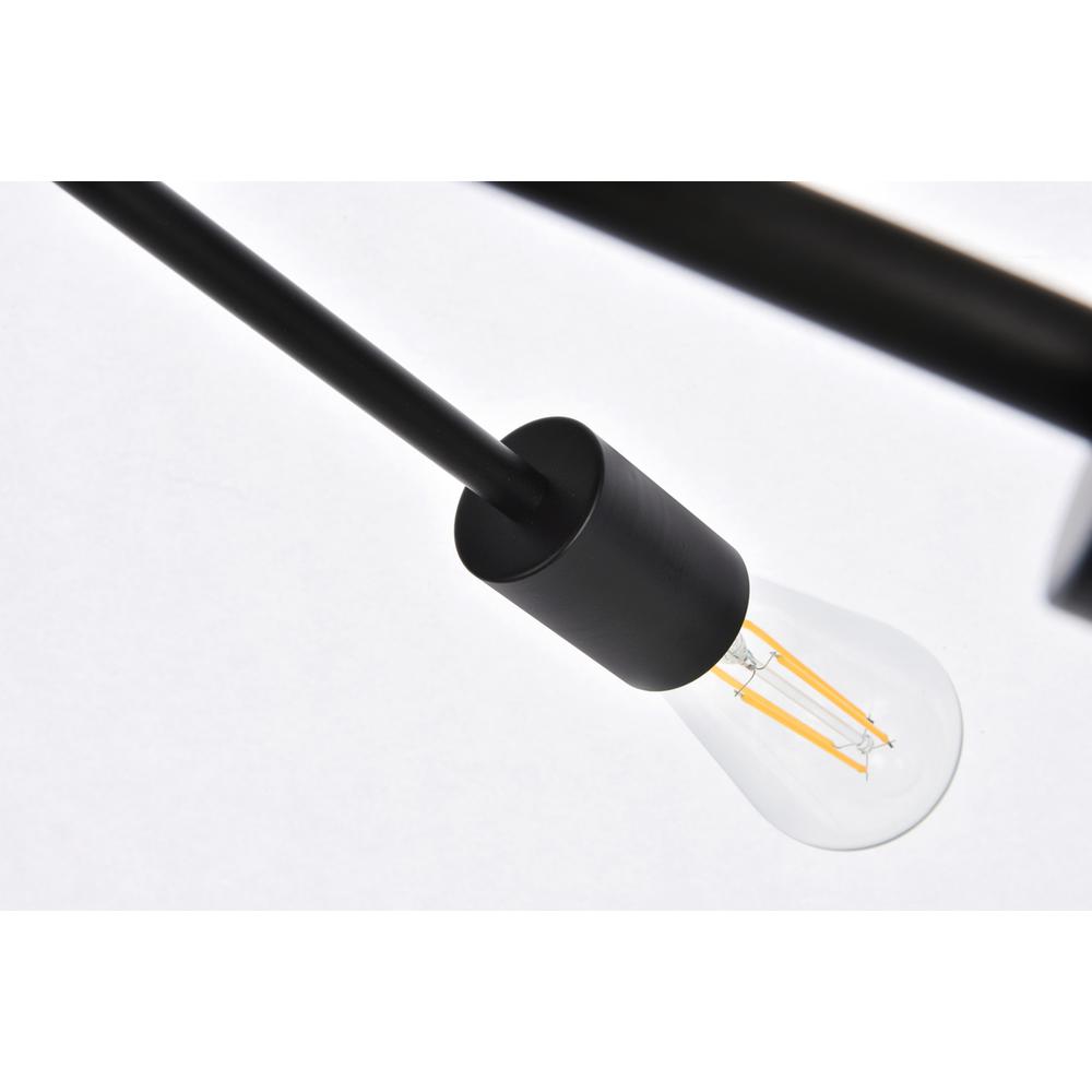 Armin 6 lights pendant in black with brass. Picture 4