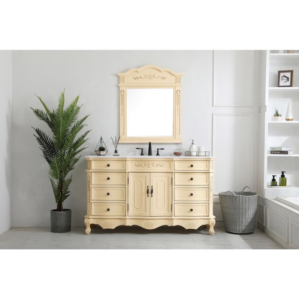 60 inch Single Bathroom vanity in Light Antique Beige. Picture 6