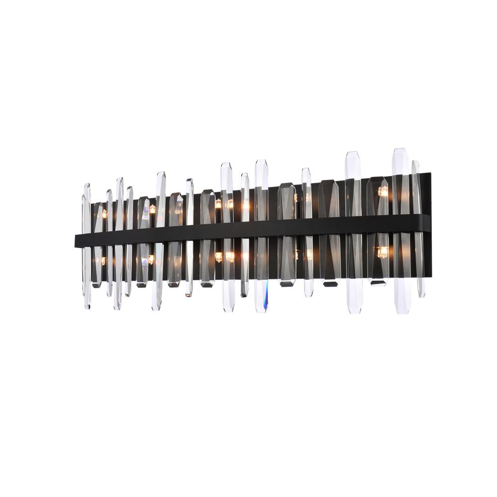 Serena 36 inch crystal bath sconce in black. Picture 2