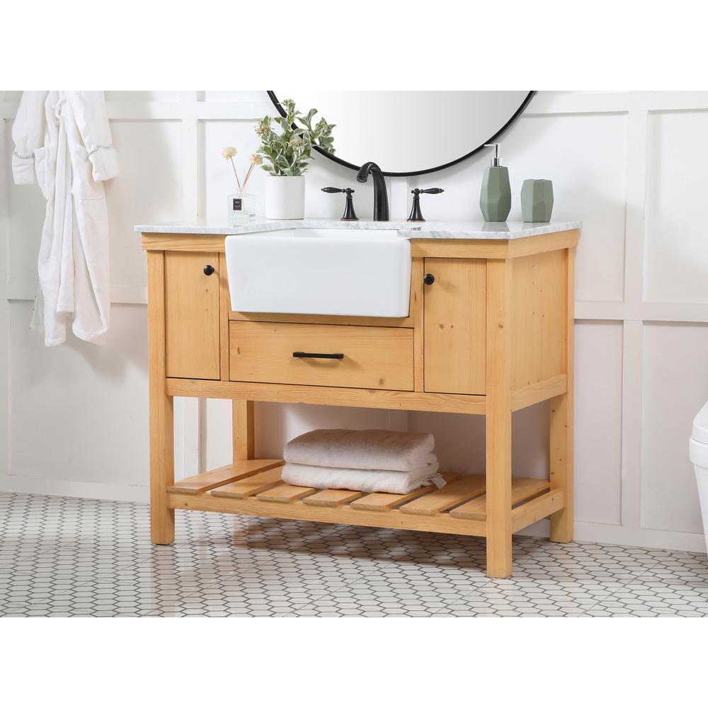 42 inch Single bathroom vanity in natural wood. Picture 2