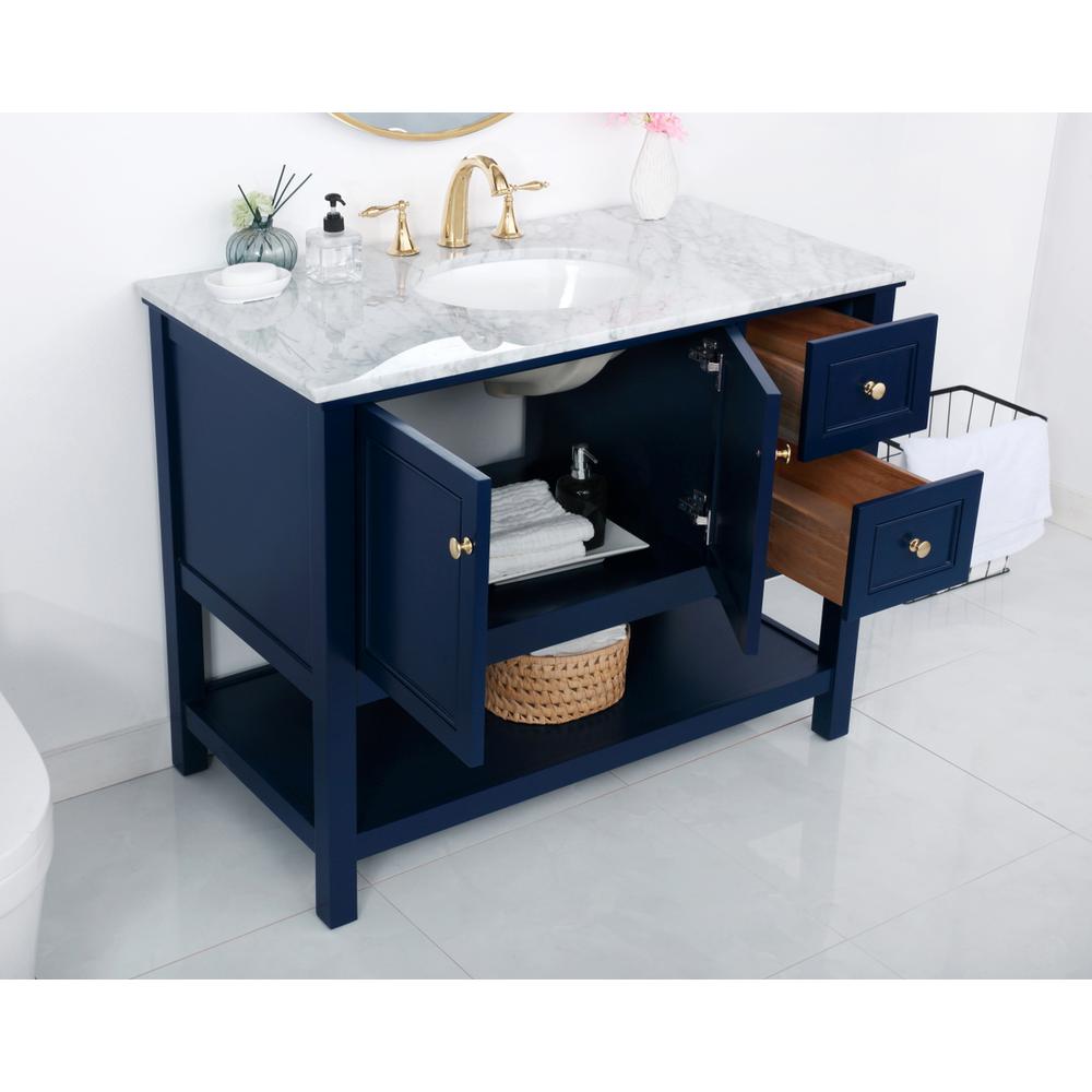 42 inch Single bathroom vanity in Blue. Picture 4