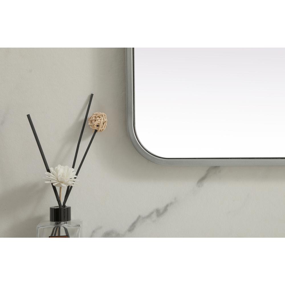 Soft Corner Metal Rectangle Mirror 32x72 Inch in Silver. Picture 5