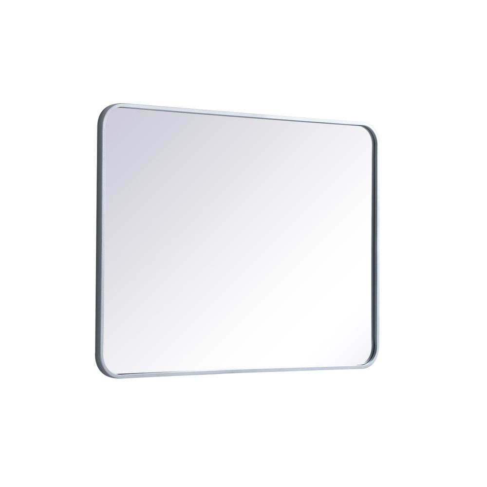 Soft corner metal rectangular mirror 27x36 inch in Silver. Picture 5