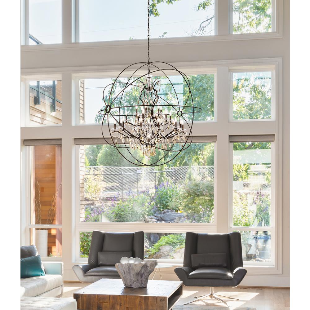 Geneva 25 light Dark Bronze Chandelier Clear Royal Cut crystal. Picture 8