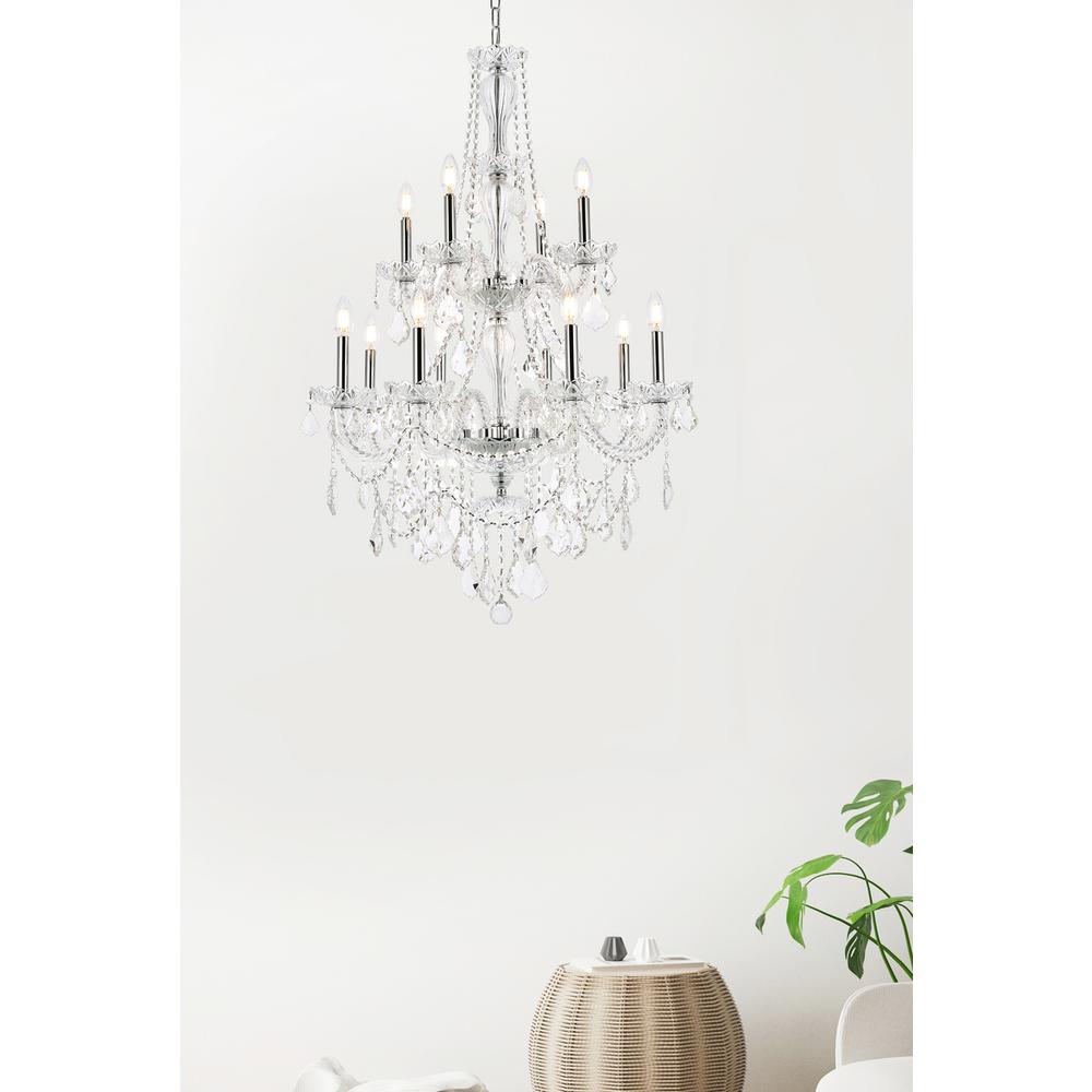 Giselle 12 light Chrome Chandelier Clear Royal Cut Crystal. Picture 7