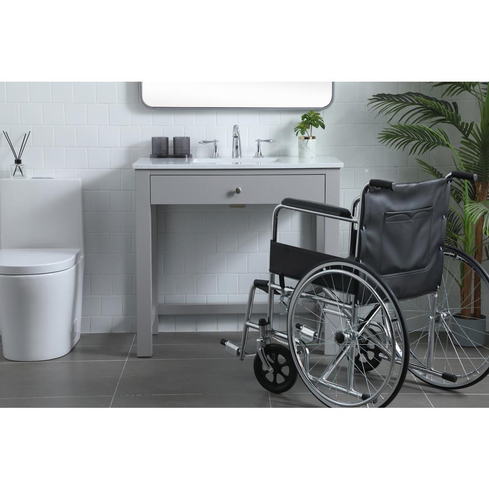 36 Inch ADA Compliant Bathroom Vanity In Grey. Picture 14