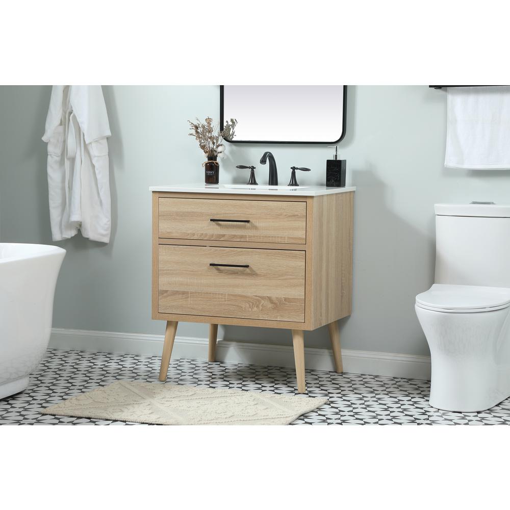 30 inch Single bathroom vanity in mango wood. Picture 2
