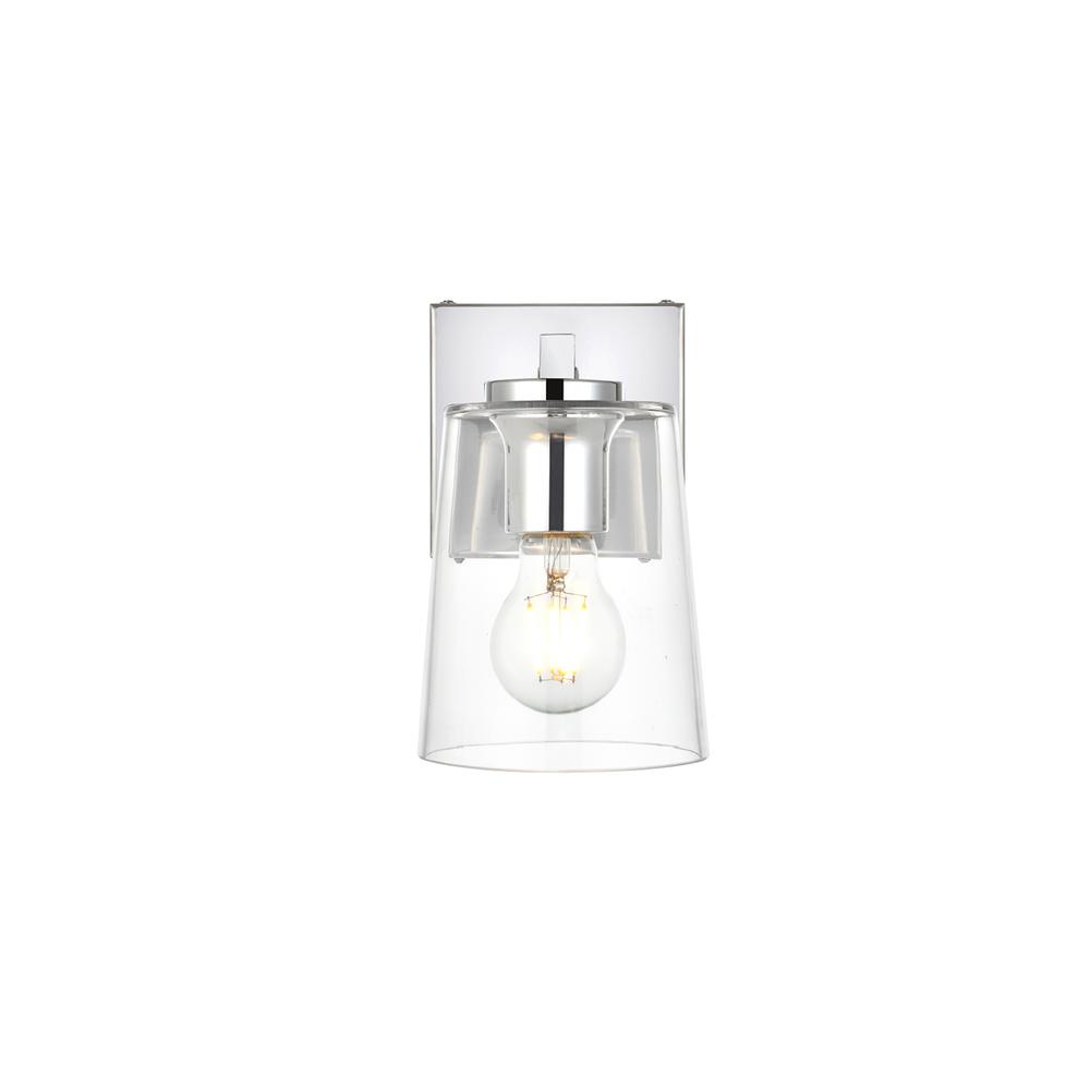 Kacey 1 light Chrome and Clear Bath Sconce. Picture 1