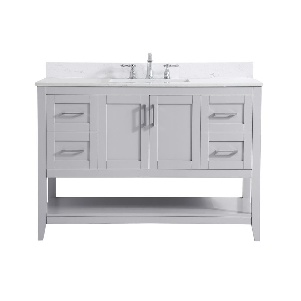 48 inch Single Bathroom Vanity in Grey with Backsplash. Picture 1