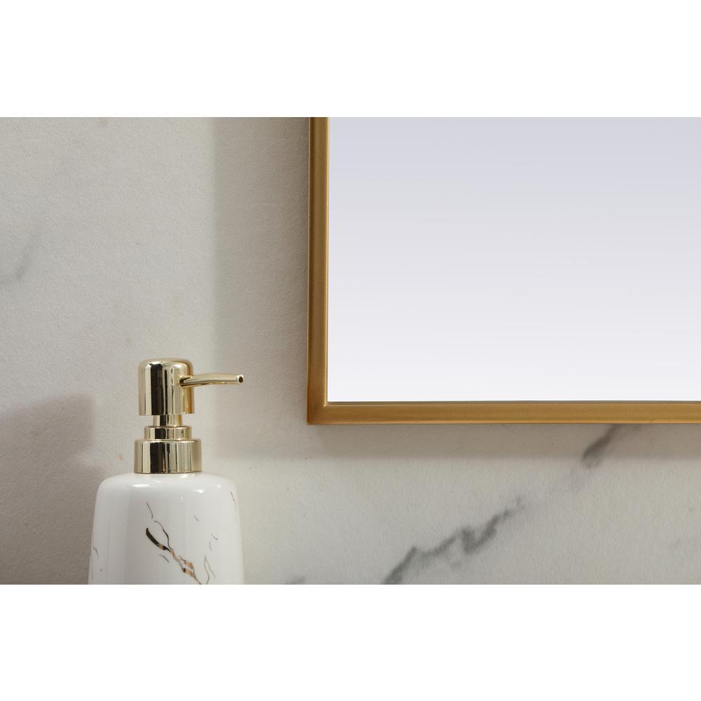 Metal Frame Arch Mirror 42x30 Inch in Brass. Picture 5