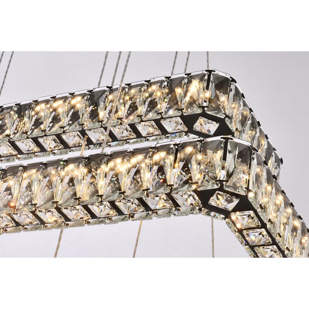 Monroe 42 inch LED triple rectangle pendant in black. Picture 3
