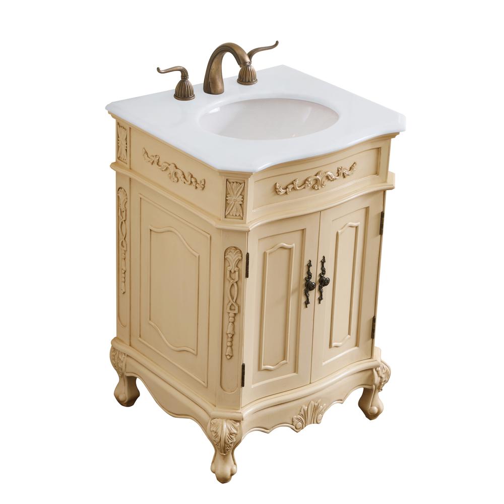 24 inch Single Bathroom vanity in light antique beige. Picture 13
