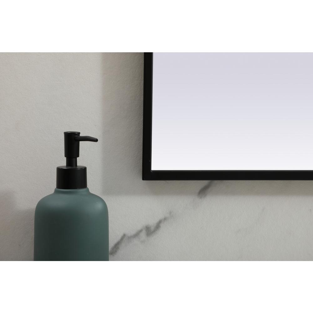 Metal Frame Arch Mirror 36x34 Inch in Black. Picture 5