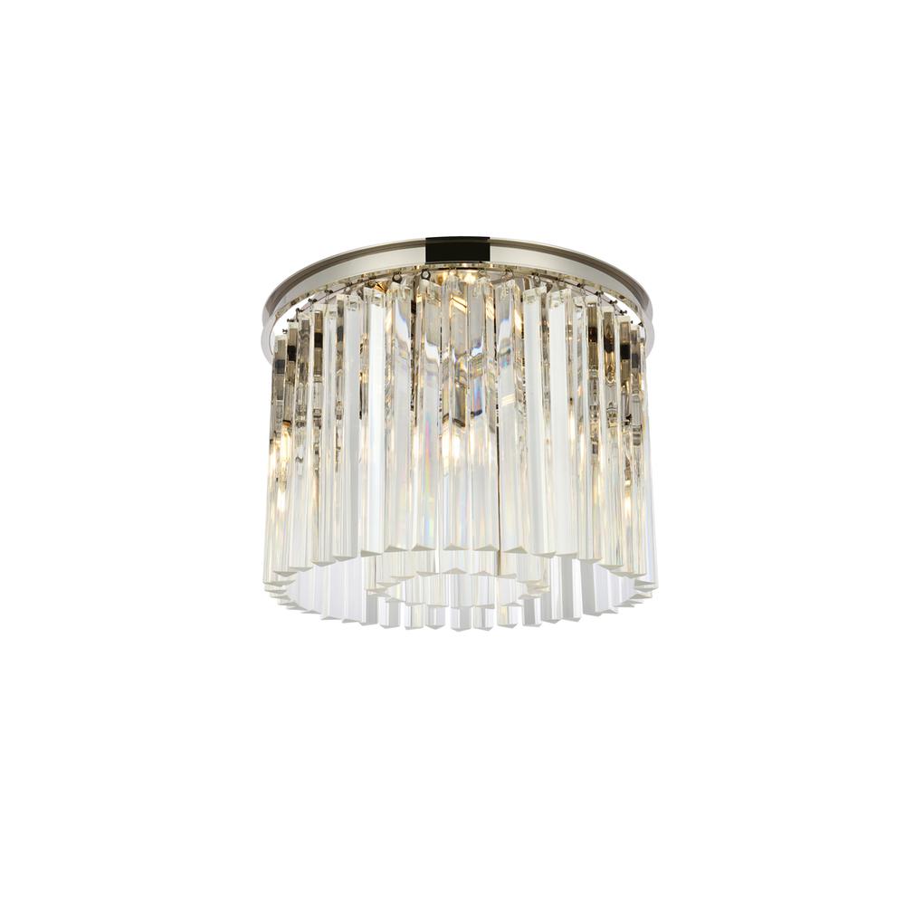 Sydney 6 light polished nickel Flush Mount Clear Royal Cut Crystal. Picture 2