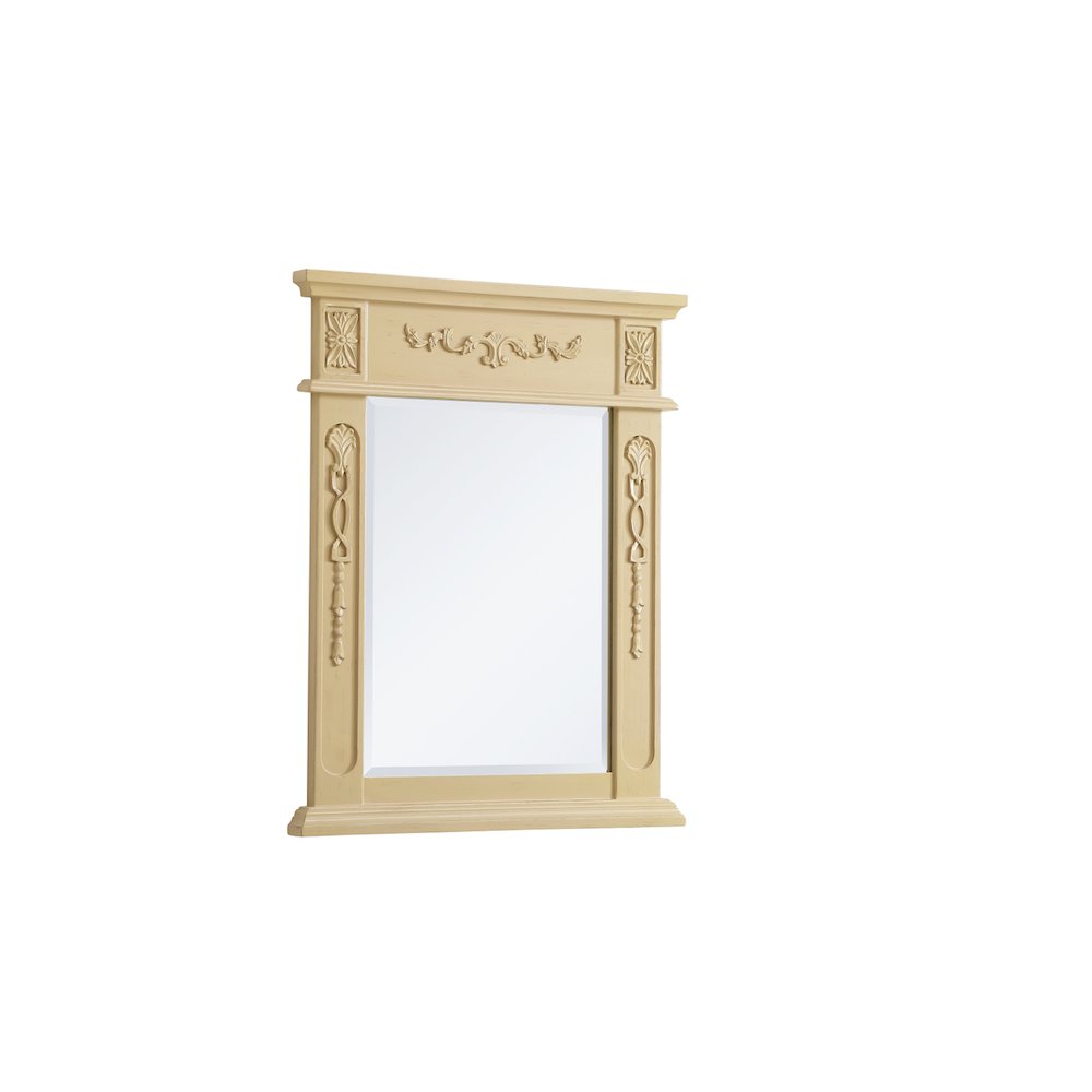 Wood Frame Mirror 22 Inch X 28 Inch In Light Antique Beige. Picture 6
