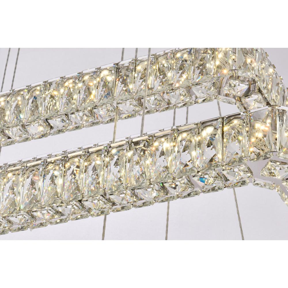 Monroe 42 inch LED triple rectangle pendant in chrome. Picture 3