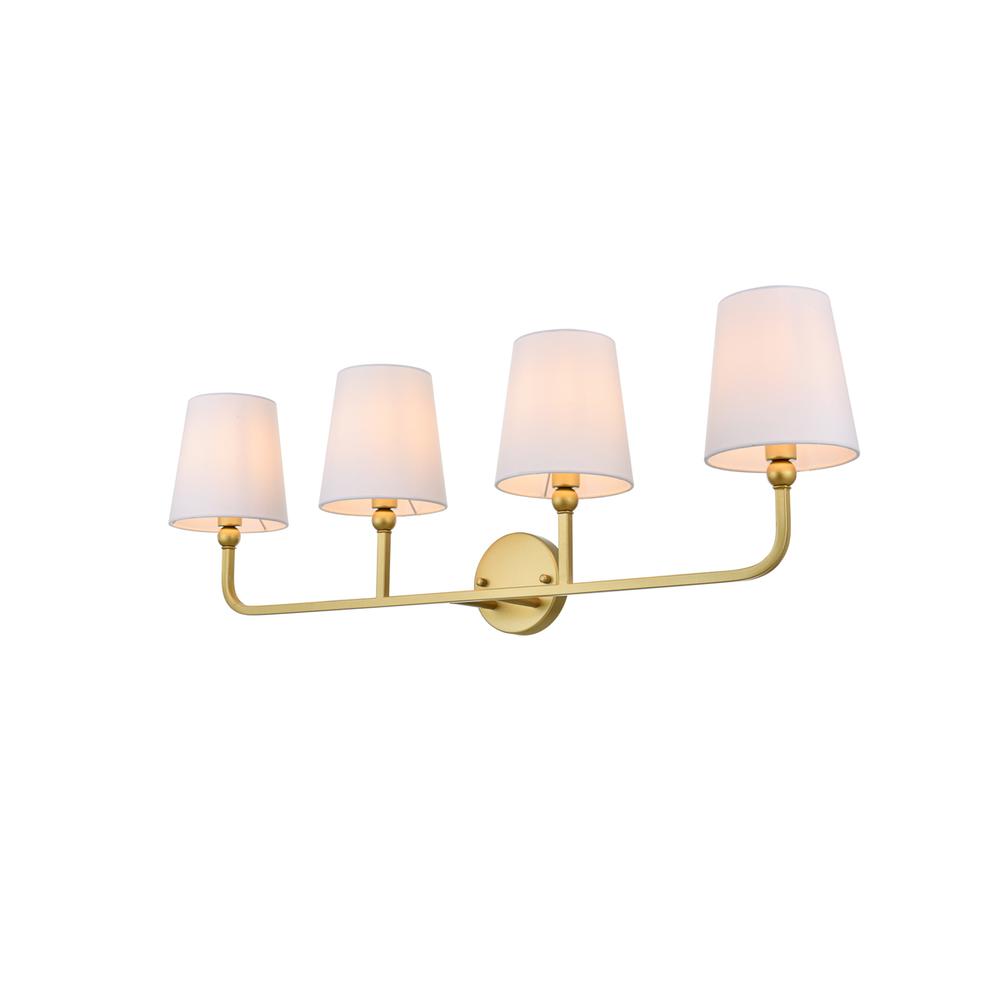 Colson 4 light Brass and Clear Bath Sconce. Picture 2