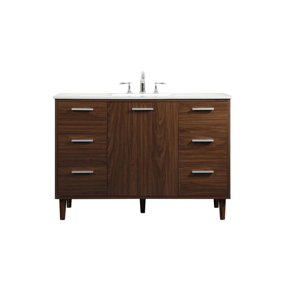 48 inch bathroom vanity in Walnut. Picture 1