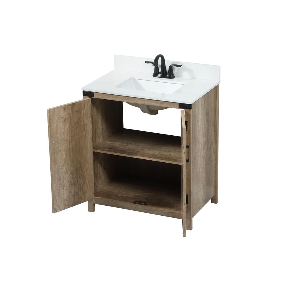 30 inch Single bathroom vanity in natural oak with backsplash. Picture 9
