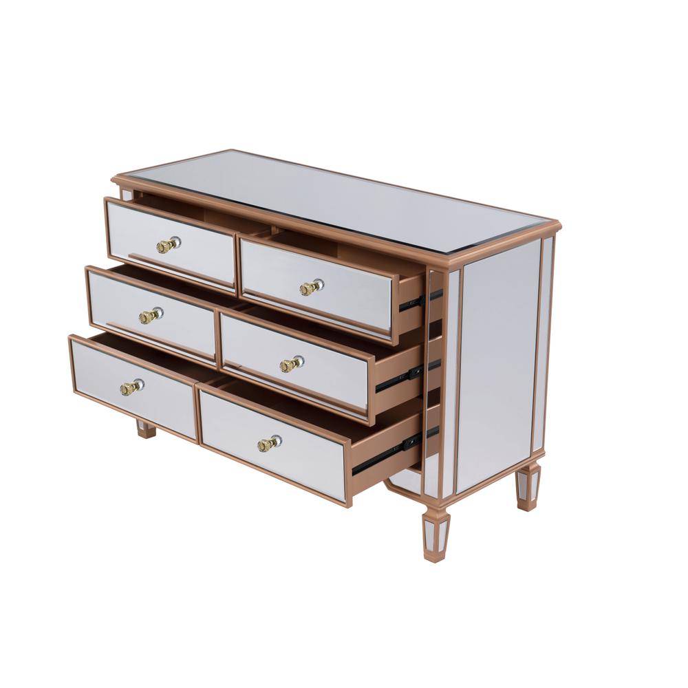 6 Drawer Dresser 48 in. x 18 in. x 32 in. in Gold paint. Picture 6