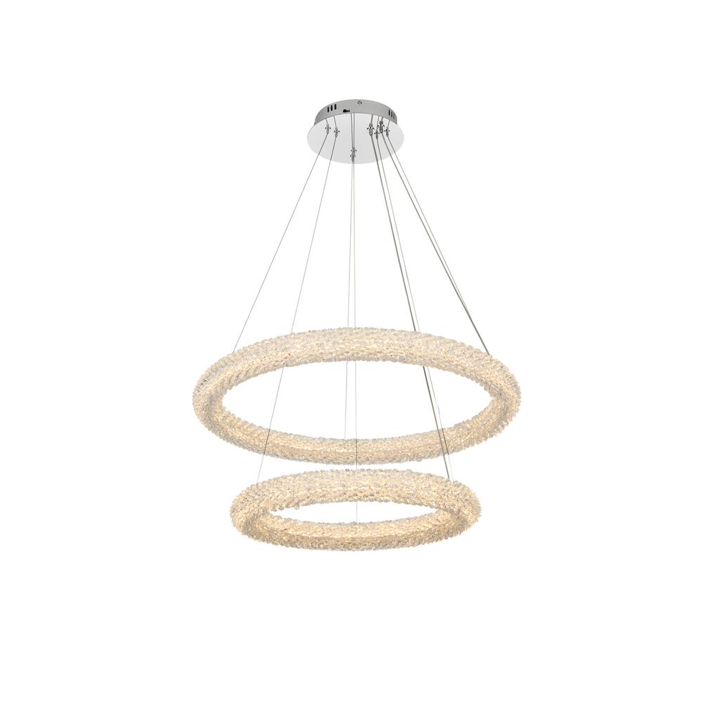 Bowen 28 inch Adjustable LED Chandelier in Chrome. Picture 1