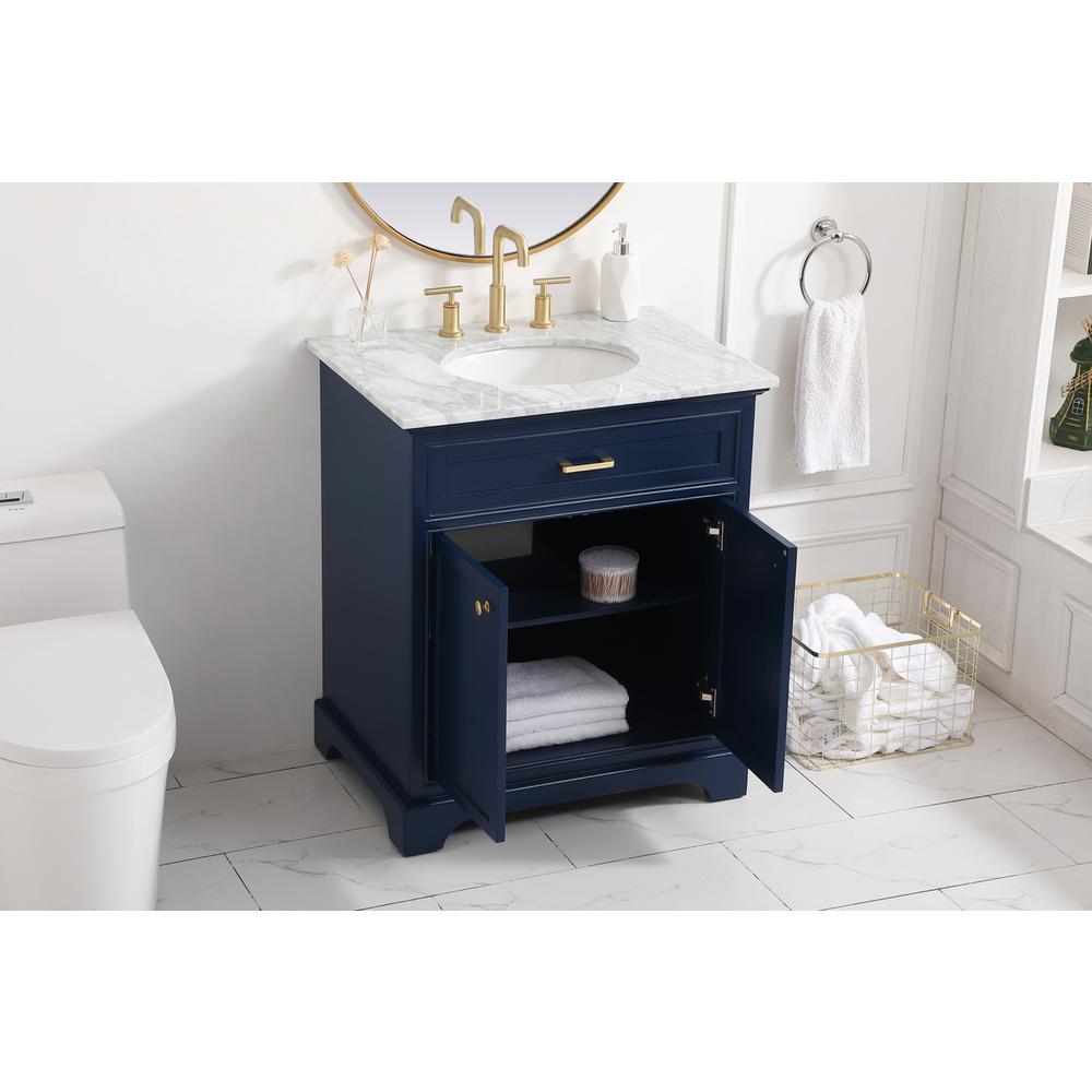 30 inch Single bathroom vanity in Blue. Picture 3