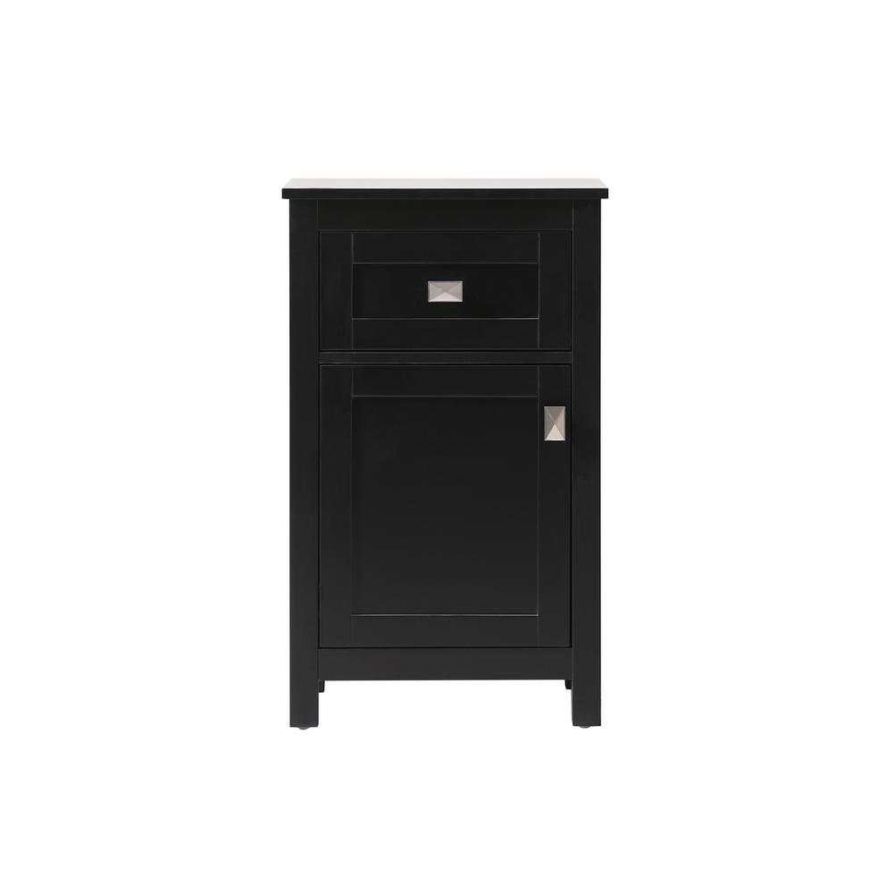 18 Inch Wide Bathroom Storage Freedstanding Cabinet In Black. Picture 1