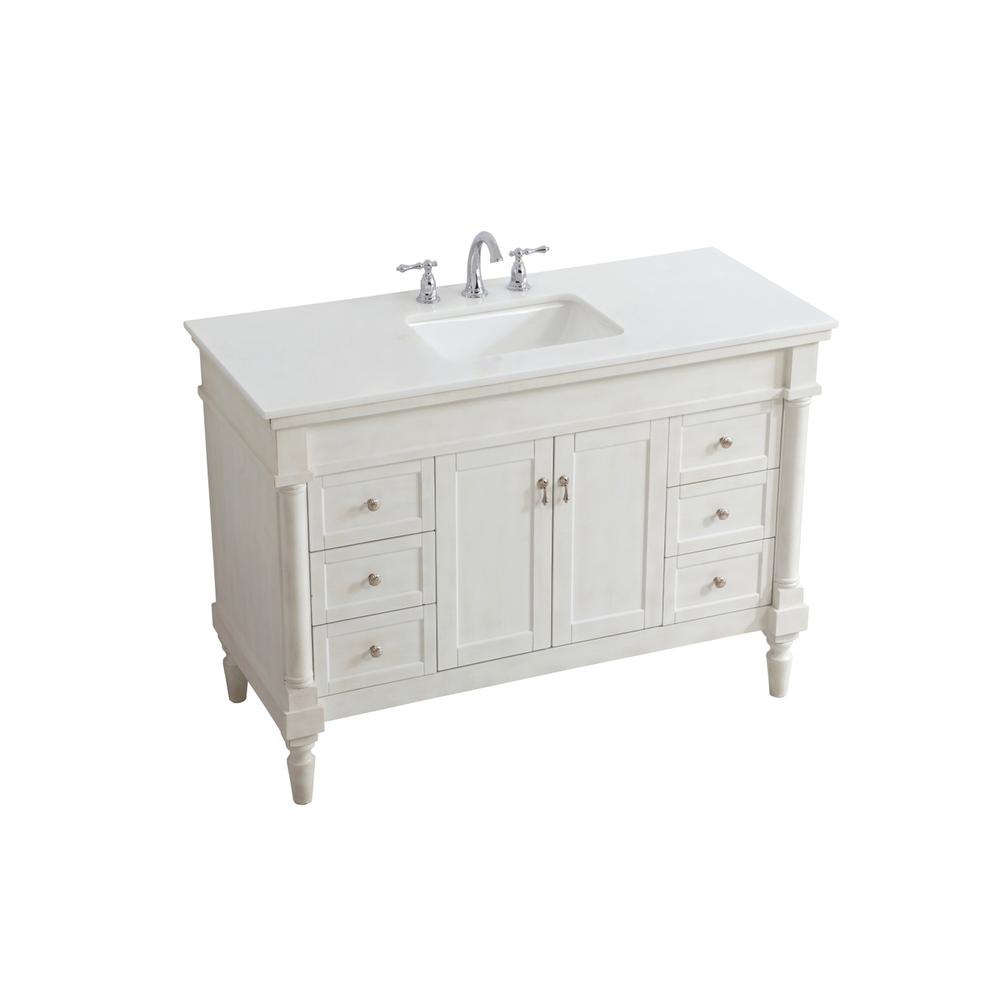 48 inch Single Bathroom vanity in Antique White. Picture 8