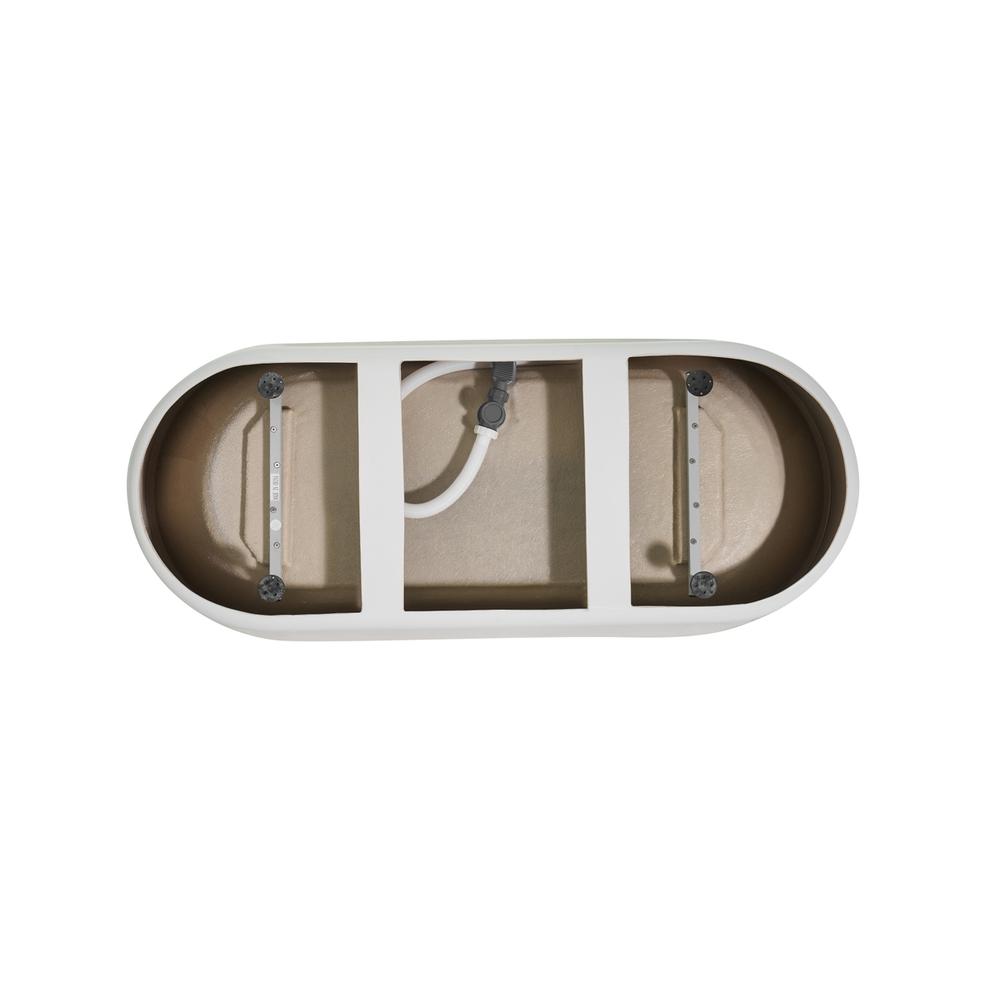 71 inch soaking roll top bathtub in glossy white. Picture 13