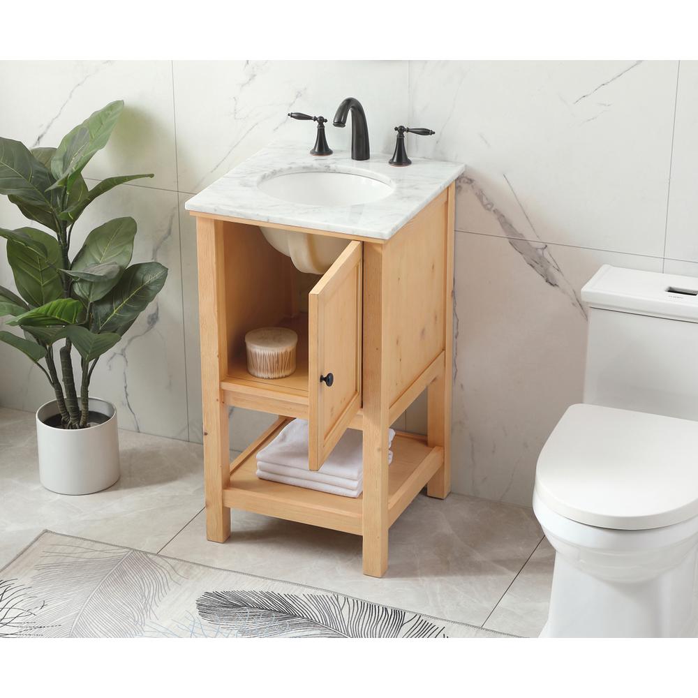 19 inch Single bathroom vanity in natural wood. Picture 3
