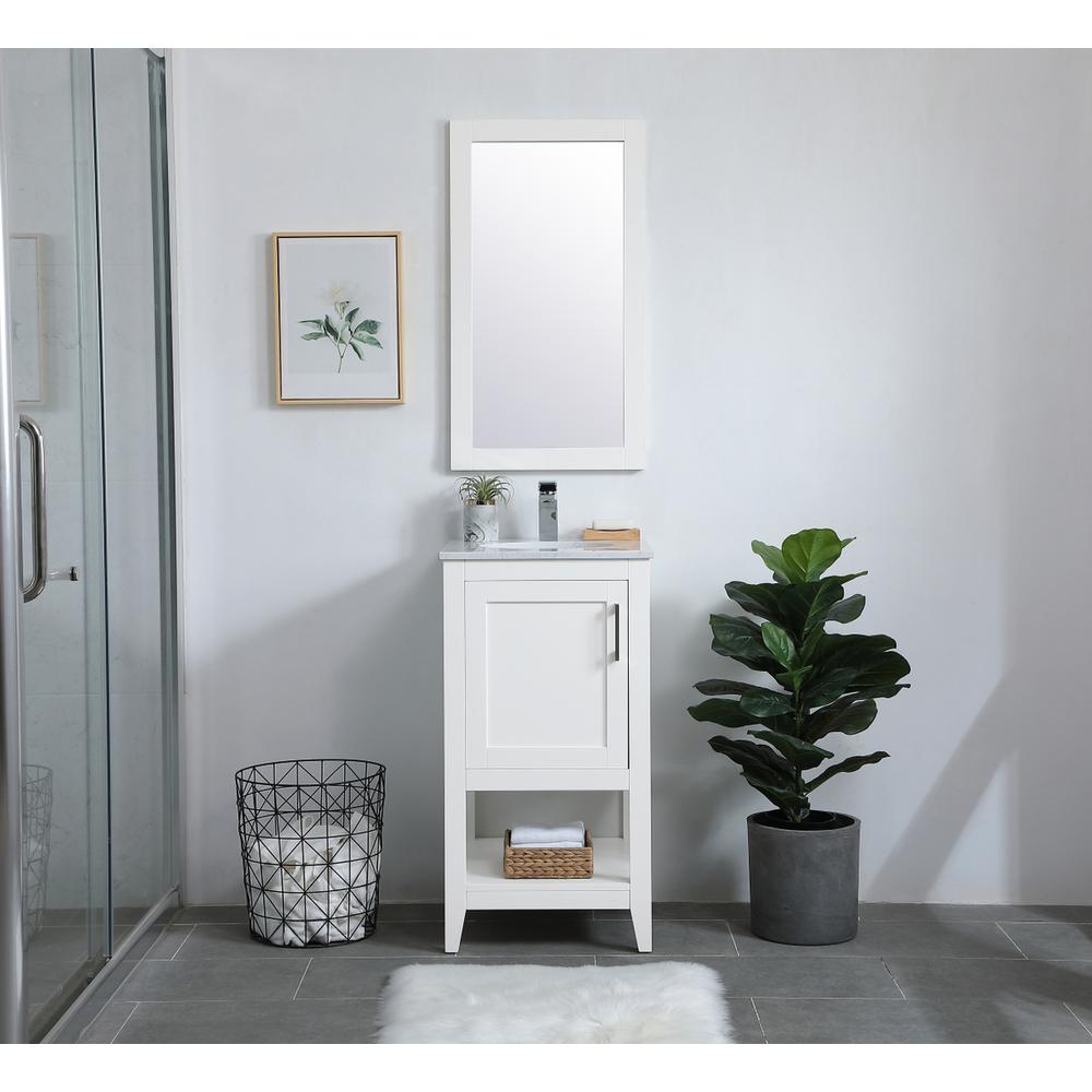 Aqua rectangle vanity mirror 18 inch in White. Picture 3