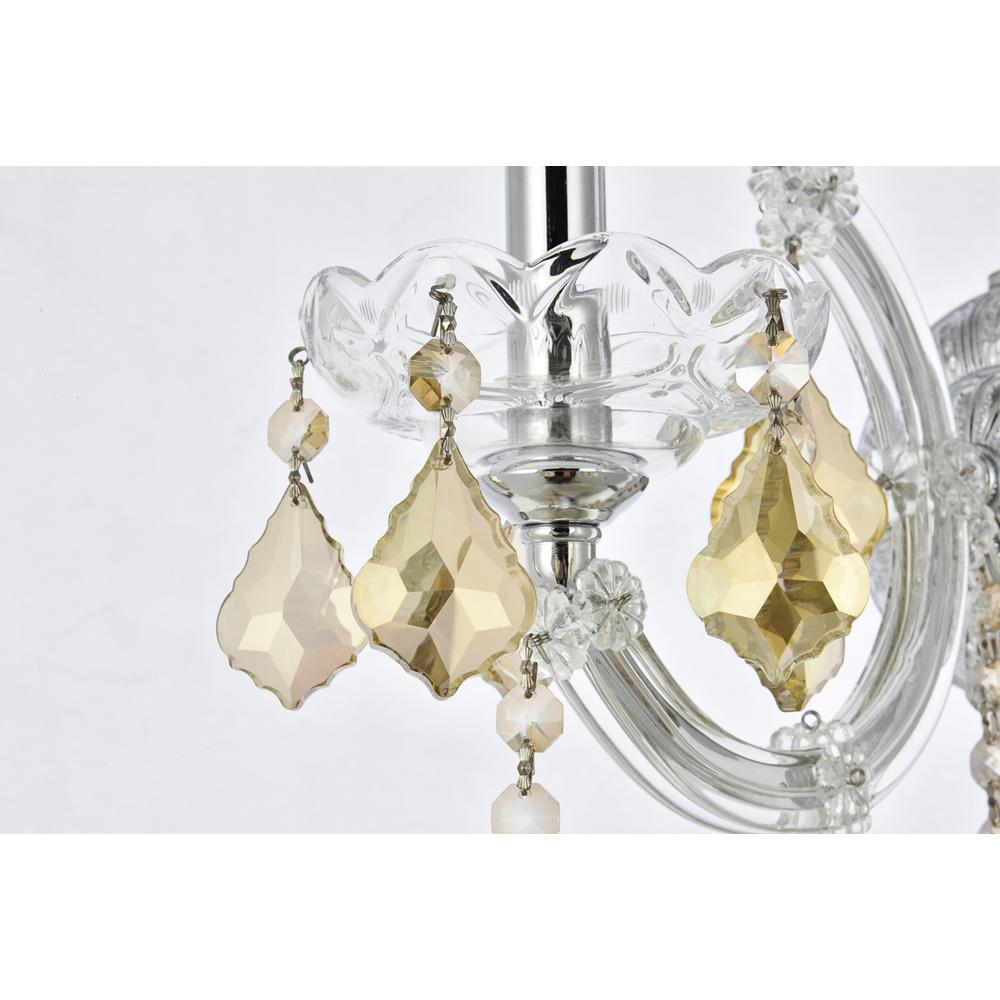 Maria Theresa 1 light Chrome Wall Sconce Golden Teak (Smoky) Royal Cut Crystal. Picture 4