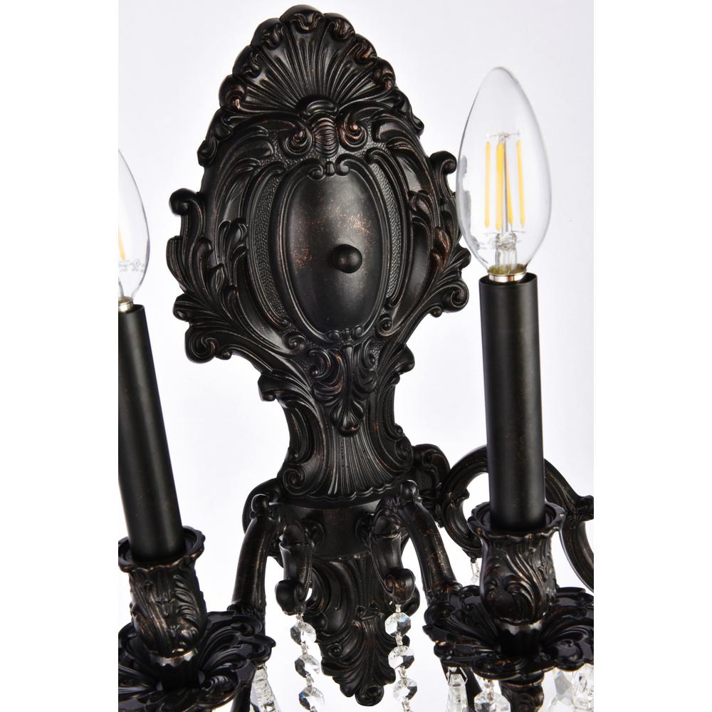 Monarch 3 light Dark Bronze Wall Sconce Clear Royal Cut Crystal. Picture 5