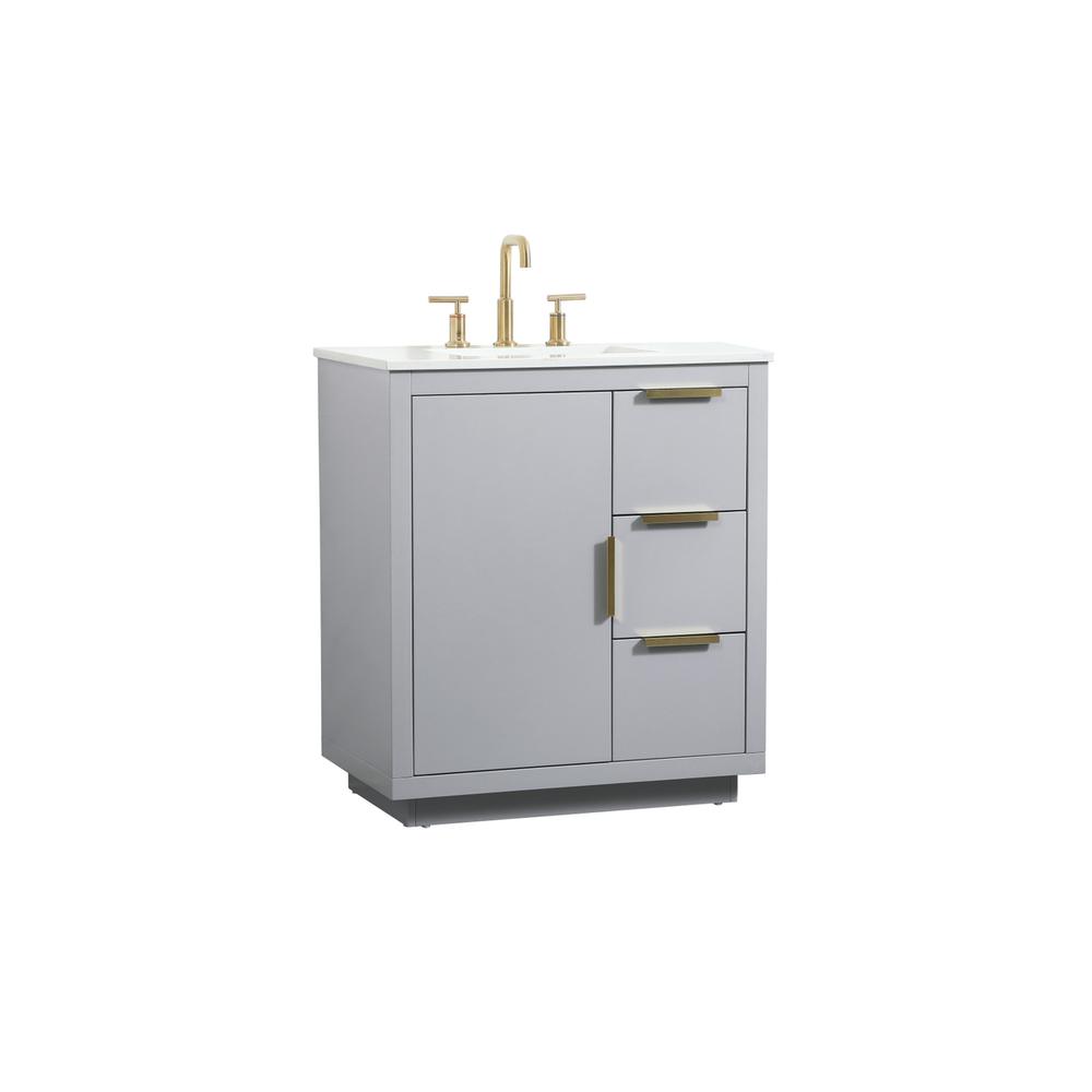 30 inch Single bathroom vanity in grey. Picture 7