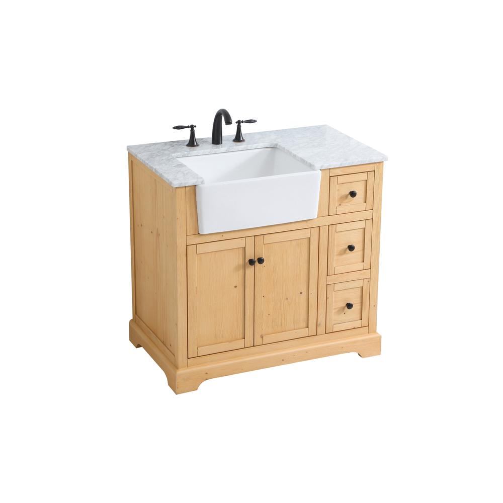 36 inch Single bathroom vanity in natural wood. Picture 8