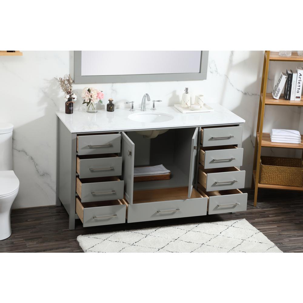 60 inch Single bathroom vanity in grey. Picture 3