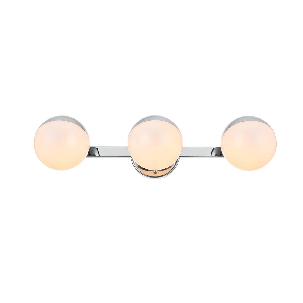 Majesty 3 light Chrome and frosted white Bath Sconce. Picture 1
