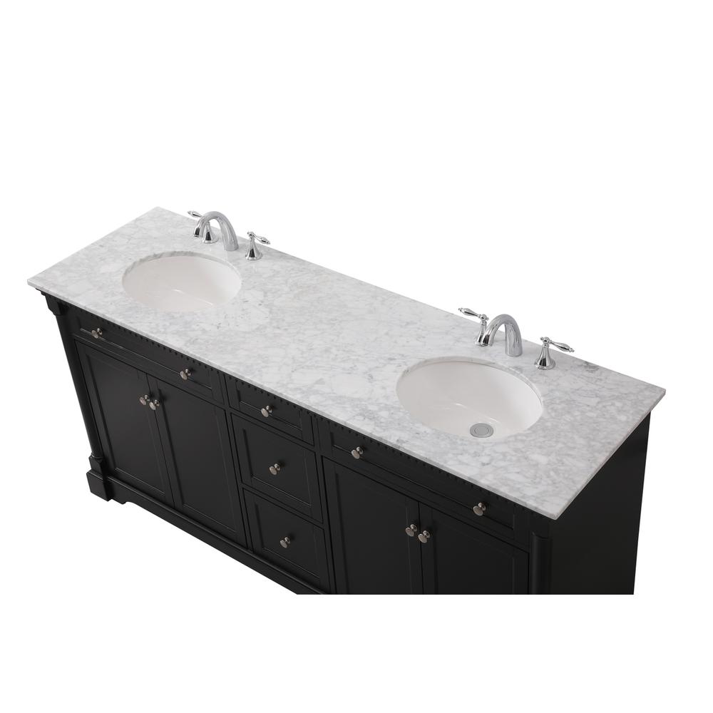 72 inch double bathroom vanity set in black. Picture 10