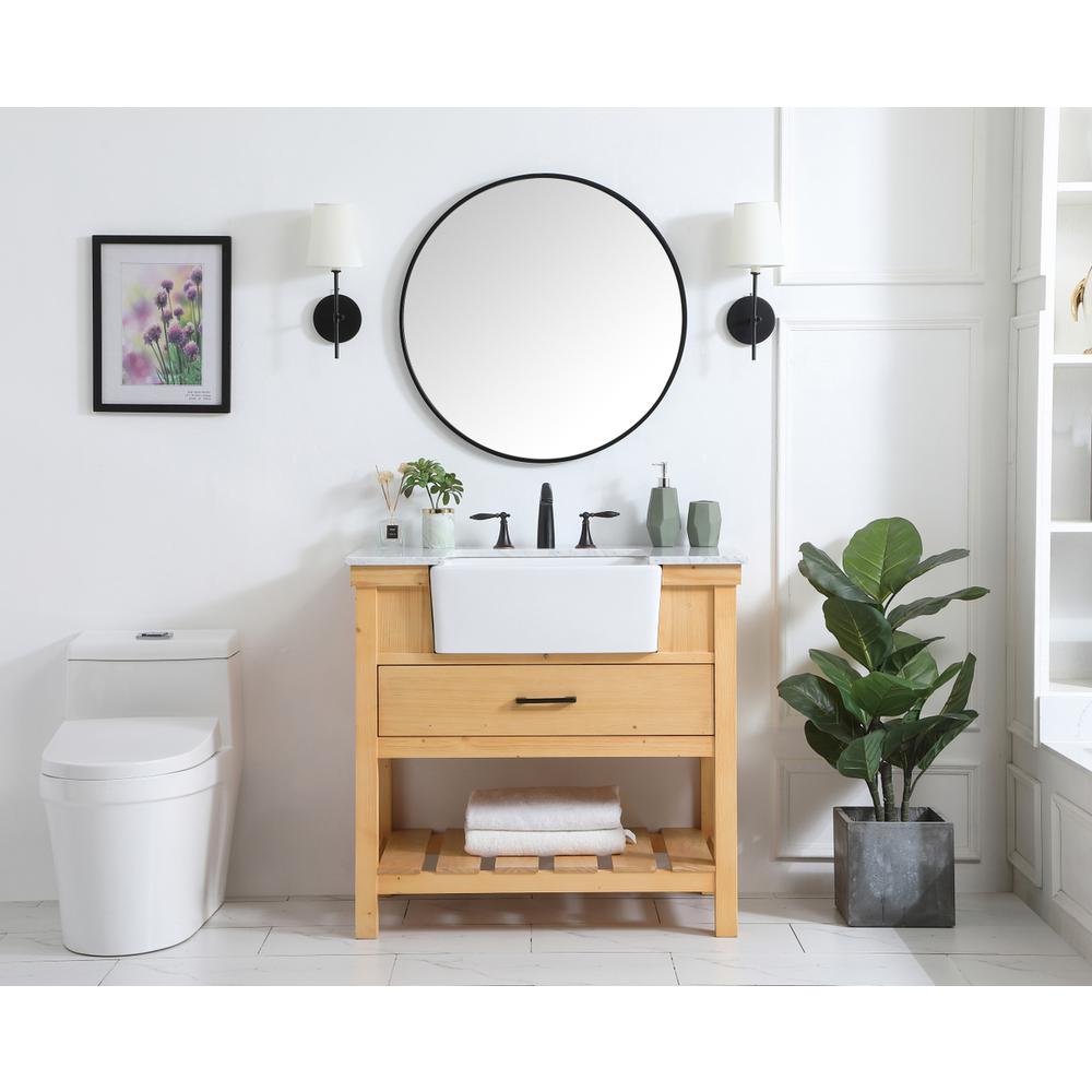 36 inch Single bathroom vanity in natural wood. Picture 4